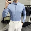 Männer Casual Hemden 2023 Einfarbig Hemd Sommer Langarm Business Formale Kleid Dünne Streetwear Sozialen Bluse Männer Kleidung