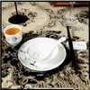 Bowl Pad Table Sous Outdoor Ceramic CutlerySoup Spoon Dish Set Cookware Utensil PlateAparelho de Jantardining Table Set L230704