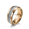 Band Rings Smooth Rose Gold Tungsten Steel Ring Ice Silk For Men Women Fashion Fine Jewelry Drop Delivery Dhnci