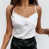 Dames Tanks Sexy Kant Zijde Satijn Crop Top Hemdje Vrouwen Spaghetti Band Tube Tank Tops Casual Basic Wit Zwart Cami Mouwloos Vest