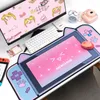 Очень большой Kawaii Gaming Mouse Pad Cite Cat Ear Xxl Dest Desk Mat с запястьем водонепроницаемые.