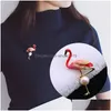 Spille Spille Carino Smalto Flamingo Uni Donna Uomo Moda Abito Cappotto Accessori Drop Delivery Gioielli