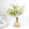 Fleurs décoratives bouquet artificiel blanc de fausses plantes de fleurs bricolage pour les fournitures de fête de mariage décoration vase accessoires intérieurs