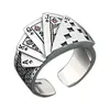 Anelli a grappolo Vintage Punk Straight Flush Poker Anello di apertura Esagerato Carta da gioco Dito per uomo Fashion Party Jewelry Drop Deliver