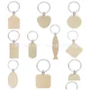 Key Rings Promotional Handicrafts Party Favor Souvenir Plain Diy Blank Beech Wood Pendant Chain Keychain With Ring Drop Delivery Jewel Dhzdd