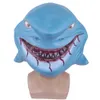 Halloween Bloody Shark Head Mask Horror Shark Fangs Látex Masquerade Carnival Party Costume Animal Cosplay Realistic Mask