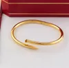 Designer Gold Armband Nail Armband Par Bangles For Women Mens rostfritt stållegering Pulseras Pläterade Gold Silver Rose Charm smycken Diamond Armband