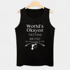 Men's Tank Tops Tattoo Shirt White Top Gym Wear T-shirt