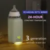 Bottle Warmers Sterilizers Rechargeable Warmer 6Levels Adjustment Temperature Display Breast Milk Feeding Accessories Portable Baby Heater 230724