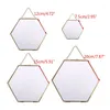 Frames Hexagon Floating Hanging Po Frame Metaal Glas Portret Foto Plant Specimen M68E