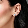 البيع الساخن S925 Sterling Silver Moonstone أقراط ملونة للنساء في الخريف والشتاء