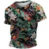 Herr t-skjortor sommar t-shirts 3d kokosnöt träd tryck kort ärm toppar hawaiian casual semester skjorta överdimensionerade tee män kläder