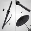 Creative Long Poignée Grand Coupe-Vent Samurai Sword Parapluie Japonais Ninja-like Soleil Pluie Droite Parapluies Automatique Ouvert 0928242n