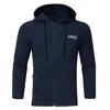 Men's Hoodies Gym Men Spring Sports Tops Casual Exercise Cotton Elastic Hooded Zipper Printed Sweatshirt Coat