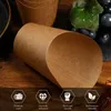 Flatvaruuppsättningar 50 datorer Snack Box Serving Cups Brown Paper Basket Storage Charcuterie Cones Fried Disposable French Fry Container