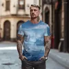 Men's T Shirts 3D Landscape Printing Pattern Round Neck -shirt 2023 Summer Street Leisure Hawaiian Beach Fashion Top