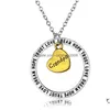 Collane con ciondolo Regali personalizzati per membri della famiglia Argento placcato Cuore Amore Sogno Speranza Fiducia Cerchio Collana Mamma Nonna Figlia Sist Dhrdz