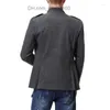 Herrjackor herrjackor 2023 Autumn and Winter Clothes England casual Roman Men Jacket Slim Male Small Stand Collar Chinese Tunic Suit Z230724