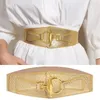 Cintos femininos fivela de cinto dourado gancho vestido casaco decoração cinturão cintura fina cummerbunds acessórios elásticos espartilho