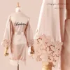 Sukienki Summer Lace Sleepwear Bridebridemaid Szata ślubna Suknia solidna haft haftowa kimono szlafrok kobiety