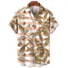 Camisas Casuais Masculinas Camisa Listras Horizontais Padrão de Frutas Design Havaiano Estampado Melancia Roupas Masculinas da Moda