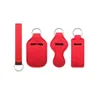 Neoprene Keychain Sanitizer Holder Keychains Solid Color Outdoor Portable Mini Bottle Cover Key Chain Lipstick Cover