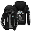 Men's Hoodies Winter Men Fashion High Quality MV Agusta Logo Long Sleeve Jacket Casual Zipper Wool Liner Fleece Sweatshirt Coat