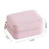 Smyckespåsar Travel Box Storage Organizer Packaging Portable Pu Leather Earring Ring Halsband smycken fodral