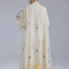 Abiti casual Stile cinese Migliorato Hanfu Farfalla Stampata Abito da ballo per donna Colletto alla coreana retrò Due strati Elegante Midi sciolto