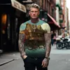 Erkek Tişörtleri Fashion Street -shirt Fantasy House 3D Baskı Klasik Yuvarlak Boyun Gevşek Kısa Kısa Kısa Kısa