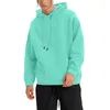 Men's Hoodies Winter H And Thick Hooded Solid Color Sweater Long Hoodie Zip Front Men