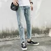 Washed Light Blue Baggy Jeans Men Summer Loose Nine-point Pants Thin Straight Harem Denim Trousers Tide Brand Clothing Men's L230724