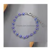 Keten Turkije Evil Blue Eye Armband Gebed Sieraden Vergulde Ovale Ogen Charme Armbanden Armbanden Voor Vrouwen Gift Drop Delivery Dhjtc