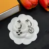 Luxury Double Flower Dangle Earrings Designer Titanium Steel Charm Women Diamond Gold Earring Jewelry Gift
