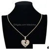 Other Jewelry Sets 18K Gold Broken Heart Necklace Hip Hop Copper Cubic Zircon Set 60Cm Chains Combination Joint Hearts Pendant Diamond Dhosu