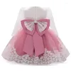 Girl Dresses Born Big Bow 1st Birthday Baptism Dress For Baby Clothes Long Sleeve Princess Party Ball Gown