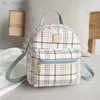 School Bags Fashion Plaid Mini Backpack Women's Schoolbag 2021 Female Rucksacks Small Book Bag Classic Back Shoulder Mochila Zipper PU Solid Style Z230802