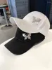 Bollkåpor Modet Rhinestone Butterfly Baseball Hat Female Spring and Summer Foreign Gas Sunscreen Visor spetsmönster anka