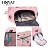 Bolsas de lona TINYAT Bolsa de viaje de gran capacidad para mujer Mochila de fin de semana Damas Deportes Yoga Equipaje Crossbody femenino multifunción 230724