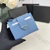 Lyxdesigner Plånböcker Saffiano Fashion Purse Criss-Cross Mönster Korthållare Cattlehide Clutch Purses Triangle Logo Designer unisex plånböcker med låda