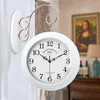 Väggklockor tyst klocka romerska nummer dubbelsidig estetisk siffra nordisk vintage retro kvarts vardagsrum horloge hem design