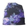 Berets Midnight Floral Pattern Bucket Hat Sun Cap Bloom Purple Blue Dark Summer Roses Pretty Flower