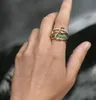 Halley Emerald Gemini Spinelli Kilcollin rings brand logo designer New in luxury fine jewelry 18K gold and sterling silver Hydra linked ring