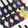 Bow Ties Design Mix Colors Classic Tie Floral Mens Bowtie Polyester Jacquard Plaid Bows Male Party Wedding Fashion Accessories Drop D Dhsox