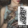 Temporary Tattoos 15Pcs Sexy Flower Temporary Tattoo Female Body Art Painting Arm Leg Tattoo Sticker Realistic Fake Black Rose Waterproof Tattoo x0724