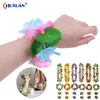 Dekorativa blommor 4st/set artificiell Hawaiian Flower Leis Garland halsband diy party dekor fancy klänning hawaii strand kul