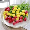 Fleurs décoratives 10 pcs Tulipe Fleur Artificielle Real Touch Bouquet PE Faux Fleurs Artificielles Tulipany Silikonowe Pour La Maison De Mariage