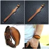 Bangle Leather Watch Form Pin Buckle Belt Manschett Justerbart armband Handband för män Kvinnor Fashion Jewelry Drop Delivery Armband Dhdyw