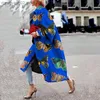 Giacche da donna Cutubly Tribal Print Trench Coat Donna Abiti eleganti larghi Club Party Donna Outwear Colletto rovesciato Top Giacche lunghe vintage T230724