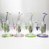 カラフルな8インチ14mmペタルガラスボンポピュラー高品質の水道パイプPerc Glass Bong卸売大人向け